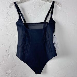 Commando Shapewear Shaper Luxe Control Bodysuit Solid Black Mesh Compression